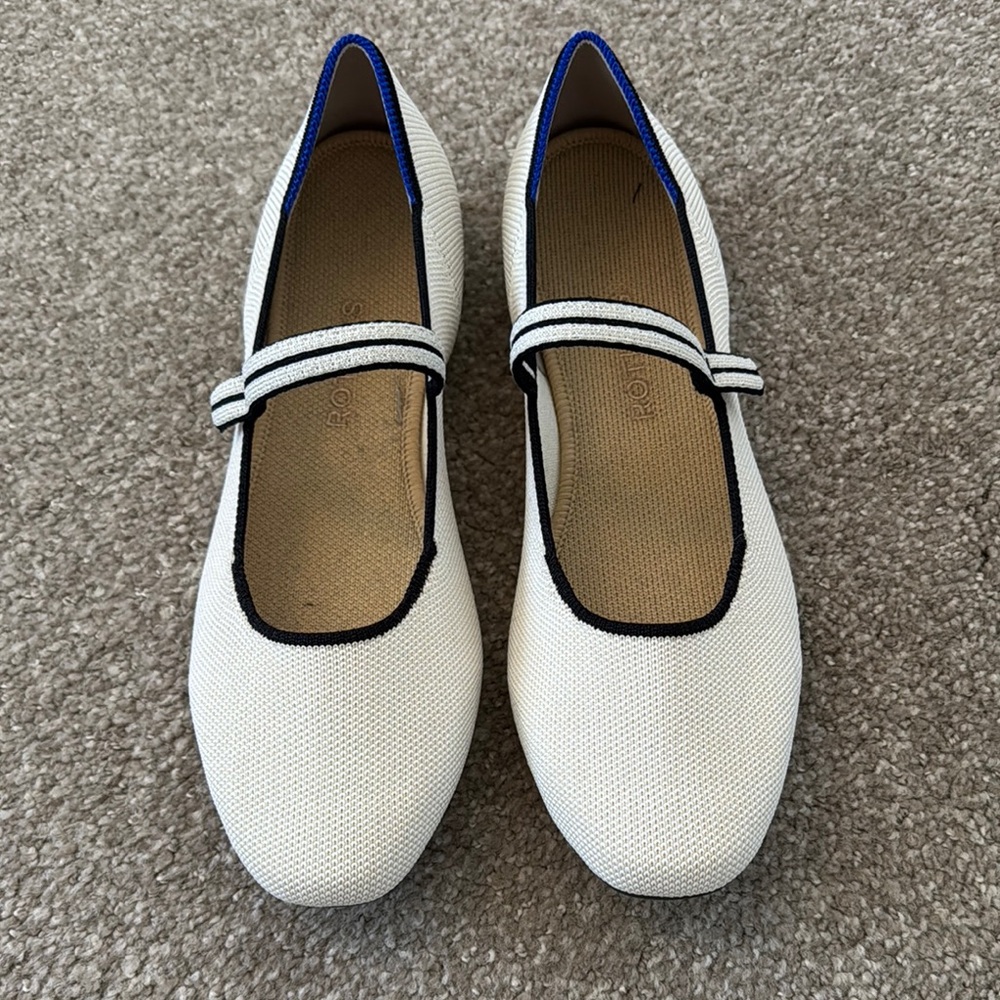 ROTHY’S Square Mary Jane flats gardenia ivory new